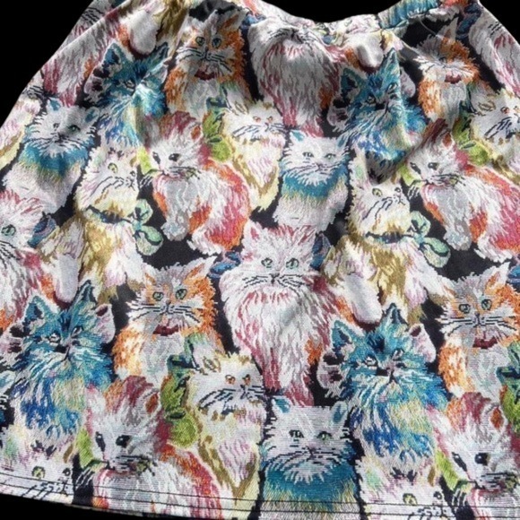 SHEIN curves psychedelic cats stretchy mini skirt - Picture 4 of 4